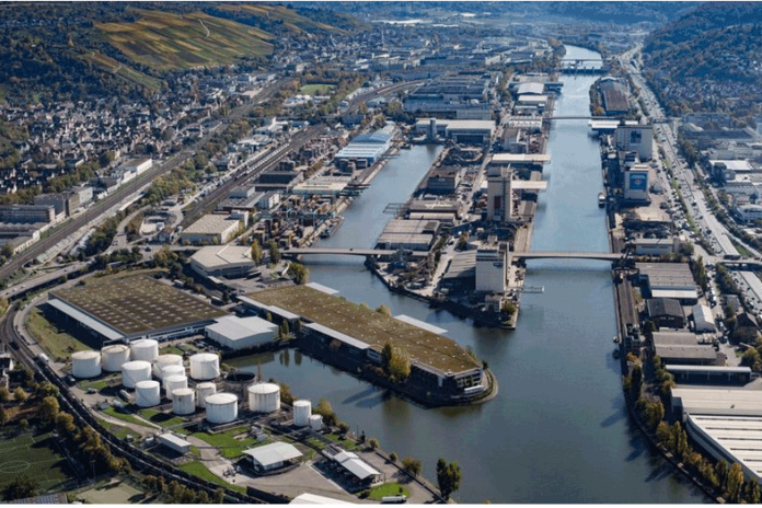 Der Hafen Stuttgart erstreckt sich über ein Areal von etwa 100 ha