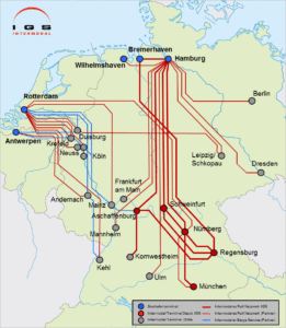 Das Netzwerk der IGS Logistics Group deckt wichtige Seehäfen in Deutschland und der Benelux-Region ab. Quelle