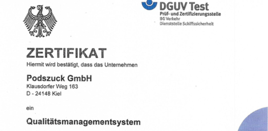 Podszuck ist von BG Verkehr für sein Qualitätsmanagement zertifiziert worden. Foto: Podszuck