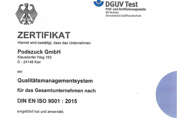 Podszuck Zertifikat Binnenschifffahrt Online