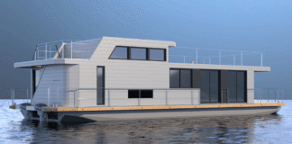 Drei Luxus-Hausboote sollen pro Jahr auf der Yacht- und Bootswerft Rathje in Kiel-Friedrichsort entstehen