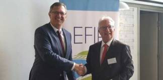 Friedrich Lehr (l.) ist neuer Präsident der Europäischen Verbands der Binnenhäfen (EFIP). Er folgt Roland Hörner