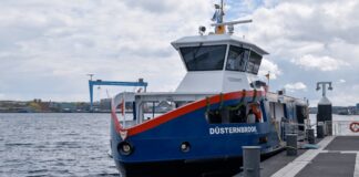 Die bei Holland Shipyard gebaute »Düsternbrook« ist die erste vollelektrische Fähre auf der Kieler Förde © SFK