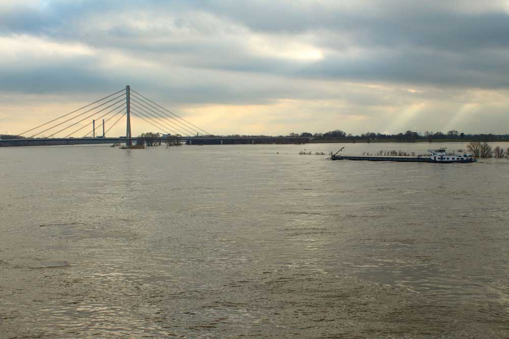 Hochwasser legt Schifffahrt am Oberrhein lahm ...