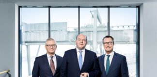 Neuer Vorstand der Duisport-Gruppe (v.l.): Thomas Schlipköther, Markus Bangen und Carsten Hinne © Duisport/Oliver Tjaden